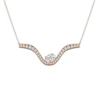 3 1/2 ctw Oval Lab Grown Diamond Curve Pendant 14K Rose Gold, E, VS1 | IGI Certified, 2 ct Center