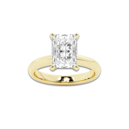 4.00 ctw Radiant Lab-Grown Diamond Minimalist Engagement Ring in 14K Yellow Gold for Women | D Color, VVS1 Clarity, IGI Certified