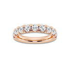 Annalise 1 1/2 ctw Round Lab Grown Diamond French Pave Wedding Band 14K Rose Gold, DE, VS1