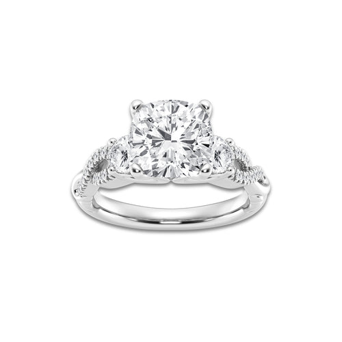 8.61 ctw Cushion Lab-Grown Diamond Side Stone Engagement Ring in Platinum for Women | Colorless D, VVS1 Clarity, IGI Certified 8.00 ct Center Diamond