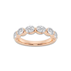 Malaya 1 1/2 ctw Oval Lab Grown Diamond Floating Anniversary Band 14K Rose Gold, DE, VS1