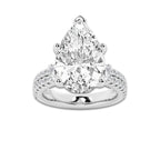 8.96 ctw Pear Lab-Grown Diamond Three Stone Double Row Engagement Ring in Platinum for Women | E Color, VS1 Clarity, IGI Certified 8.00 ct Center Diamond