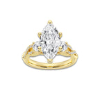 6.61 ctw Marquise Lab-Grown Diamond Side Stone Engagement Ring in 14K Yellow Gold for Women | Colorless D, VVS1 Clarity, IGI Certified 6.00 ct Center Diamond