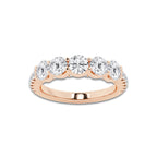 Joselyn 3 ctw Round Lab Grown Diamond Five-Stone Anniversary Band 14K Rose Gold, DE, VS1