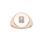 Tale näas Defining 1/6 ctw Radiant Lab Grown Diamond Signet Ring 14K Rose Gold, DE, VS1 | 1/7 ct Center