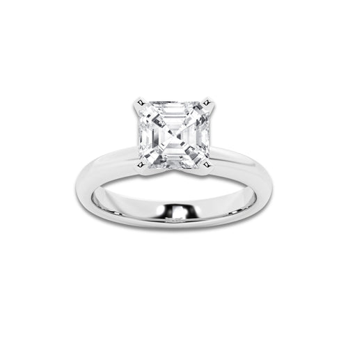 6.00 ctw Asscher Lab-Grown Diamond Minimalist Engagement Ring in Platinum for Women | D Color, VVS1 Clarity, IGI Certified
