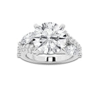 5 1/2 ctw Round Lab Grown Diamond Engagement Ring Platinum, D, VVS | 4 ct Center