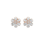 1 1/4 ctw Round & Pear Lab Grown Diamond Flower Earrings 18K Rose Gold, DE, VS1