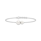 5.5 - 8.0 mm Cultured Freshwater Pearl Double Stone Adjustable Chain Bracelet - 7-8 Inches 14K White Gold