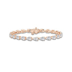 10 ctw Pear Lab Grown Diamond East-West Tennis Bracelet - 6 Inches 14K Rose Gold, DE, VS1