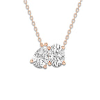 2 ctw Toi Et Moi Oval and Pear Pendant 14K Rose Gold, E, VS1 | IGI Certified