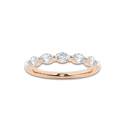 Lucy 1/2 ctw Marquise Lab Grown Diamond Stackable Ring 14K Rose Gold, DE, VS1