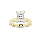 2.50 ctw Radiant Lab-Grown Diamond Minimalist Engagement Ring in 14K Yellow Gold for Women | E Color, VS1 Clarity, IGI Certified