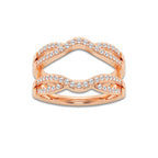 Vera 1 1/10 ctw Round Lab Grown Diamond Crossover Ring Enhancer 14K Rose Gold, DE, VS1
