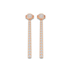 1 ctw Round Lab Grown Diamond Hinged Graduated Drop Earrings 14K Rose Gold, DE, VS1