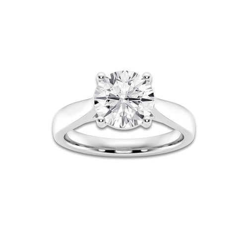 1 1/2 ctw Round Lab Grown Diamond Trellis Solitaire Engagement Ring Platinum, E, VS1 | 1 1/2 ct Center