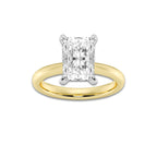 3.00 ctw Radiant Lab-Grown Diamond Solitaire Engagement Ring in 14K White Gold And Yellow Gold for Women | Colorless D, VVS1 Clarity, IGI Certified