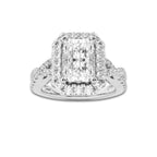 2 5/8 ctw Radiant Lab Grown Diamond Crossover Halo Engagement Ring Platinum, D, VVS | 2 ct Center