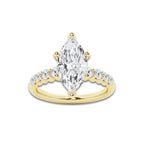 5.66 Ct Marquise Lab-Grown Diamond Half Eternity Engagement Ring in 14K Yellow Gold for Female, Colorless (D), VVS1 Clarity | IGI Certified, 5.00 Ct Center Diamond