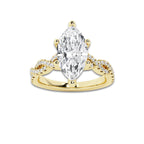 2.25 ctw Marquise Lab-Grown Diamond Twisted Shank Engagement Ring in 14K Yellow Gold for Women | D Color, VVS1 Clarity, IGI Certified 2.00 ct Center Diamond