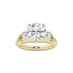 1.48 ctw Round Lab-Grown Diamond Side Stone Engagement Ring in 14K Yellow Gold for Women | Colorless D, VVS1 Clarity, IGI Certified 1.00 ct Center Diamond