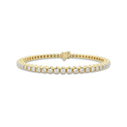 3 ctw Round Lab Grown Diamond Four-Prong Tennis Bracelet - 6 Inches 14K Yellow Gold, DE, VS1