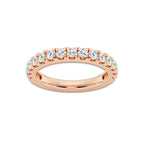 Julia 3/4 ctw Round Lab Grown Diamond Prong Set Wedding Band 14K Rose Gold, DE, VS1