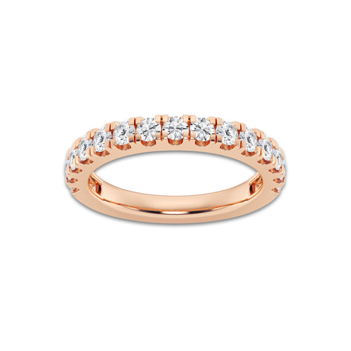 Julia 3/4 ctw Round Lab Grown Diamond Prong Set Wedding Band 14K Rose Gold, DE, VS1