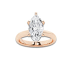 7.00 ctw Marquise Lab-Grown Diamond Minimalist Engagement Ring in 14K Rose Gold for Women | D Color, VVS1 Clarity, IGI Certified