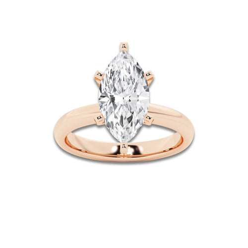 7.00 ctw Marquise Lab-Grown Diamond Minimalist Engagement Ring in 14K Rose Gold for Women | D Color, VVS1 Clarity, IGI Certified