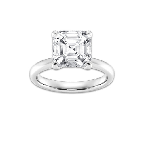 4.00 ctw Asscher Lab-Grown Diamond Solitaire Engagement Ring in 14K White Gold for Women | Colorless D, VVS1 Clarity, IGI Certified