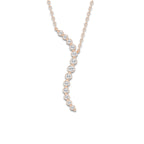 3/8 ctw Round Lab Grown Diamond Curved Floating Pendant with Adjustable Chain 14K Rose Gold, DE, VS1