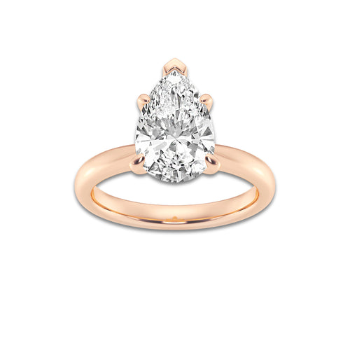 2.50 ctw Pear Lab-Grown Diamond Solitaire Engagement Ring in 14K Rose Gold for Women | Colorless D, VVS1 Clarity, IGI Certified
