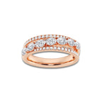 Acapella 1 1/4 ctw Oval and Round Lab Grown Diamond Crossover Band 14K Rose Gold, DE, VS1