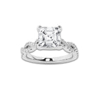 2.25 ctw Asscher Lab-Grown Diamond Twisted Shank Engagement Ring in Platinum for Women | D Color, VVS1 Clarity, IGI Certified 2.00 ct Center Diamond