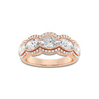 Tambourine 2 1/2 ctw Oval Lab Grown Diamond Five-Stone Halo Band 14K Rose Gold, DE, VS1