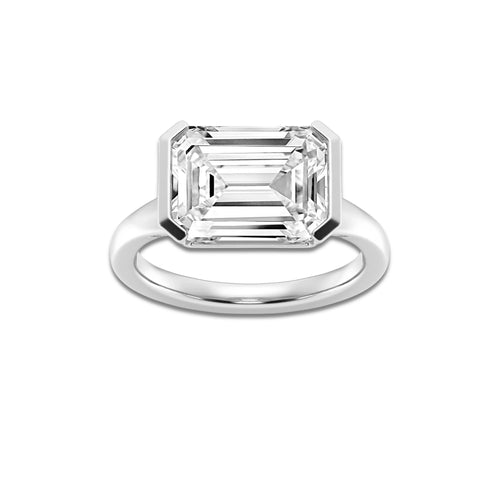 Majesty 5 ctw Emerald Lab Grown Diamond Solitaire Engagement Ring 18K White Gold, D, VVS | IGI Certified, 5 ct Center