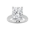 8.47 ctw Elongated Cushion Lab-Grown Diamond Hidden Halo Side Stone Engagement Ring in Platinum for Women | Colorless D, VVS1 Clarity, IGI Certified 8.00 ct Center Diamond