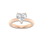 1.50 ctw Heart Lab-Grown Diamond Solitaire Engagement Ring in 14K Rose Gold for Women | Colorless D, VVS1 Clarity, IGI Certified