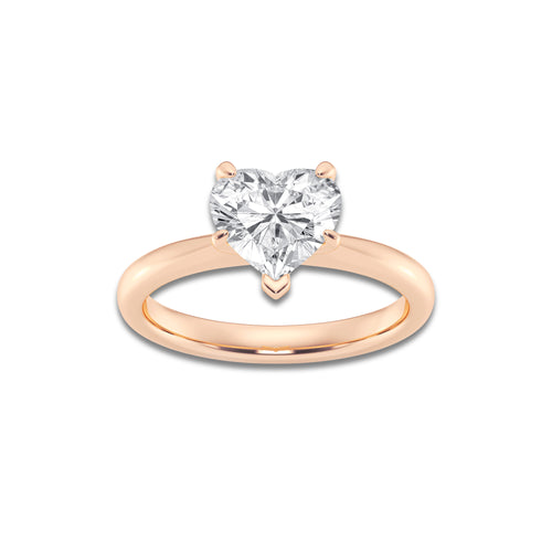 1.50 ctw Heart Lab-Grown Diamond Solitaire Engagement Ring in 14K Rose Gold for Women | Colorless D, VVS1 Clarity, IGI Certified