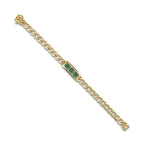 7x5 mm Emerald Cut Lab Grown Emerald Bracelet - 7 Inches 14K Yellow Gold