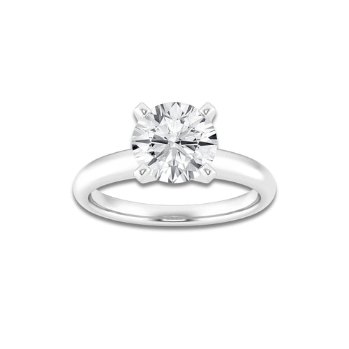 2.00 ctw Round Lab-Grown Diamond Minimalist Engagement Ring in Platinum for Women | D Color, VVS1 Clarity, IGI Certified