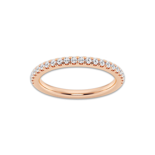 Ivy 1/4 ctw Round Lab Grown Diamond V Prong Wedding Band 14K Rose Gold, DE, VS1