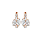 2 ctw Marquise and Pear Lab Grown Diamond Huggie Hoop Earrings 14K Rose Gold, DE, VS1