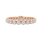 20 ctw Round Lab Grown Diamond Four Prong Tennis Bracelet -6 Inches 14K Rose Gold, DE, VS1