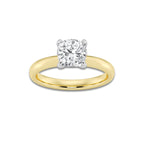 1.50 ctw Cushion Lab-Grown Diamond Solitaire Engagement Ring in 14K White Gold And Yellow Gold for Women | Colorless D, VVS1 Clarity, IGI Certified
