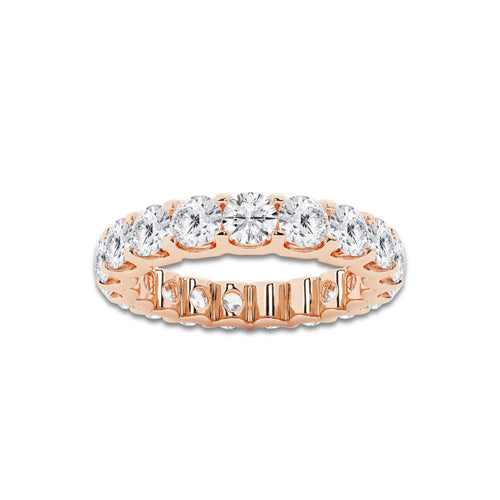 Gretchen 3 ctw U shaped Round Lab Grown Diamond Eternity Band - 3.5mm Width 14K Rose Gold, DE, VS1