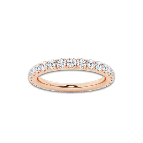 Kyra 1 ctw Round Lab Grown Diamond Eternity Band - 2.3mm Width 14K Rose Gold, DE, VS1