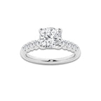 3.04 ctw Pear Lab-Grown Diamond Side Stone Engagement Ring in 14K White Gold for Women | Colorless D, VVS1 Clarity, IGI Certified 2.50 Ct Center Diamond
