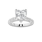 1.94 ctw Heart Lab-Grown Diamond Twisted Band Engagement Ring in Platinum for Women | Colorless D, VVS1 Clarity, IGI Certified 1.50 ct Center Diamond